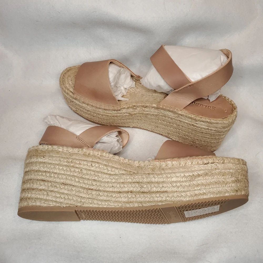 NIB! Soludos Dove Gray Minorca Platform Sandals